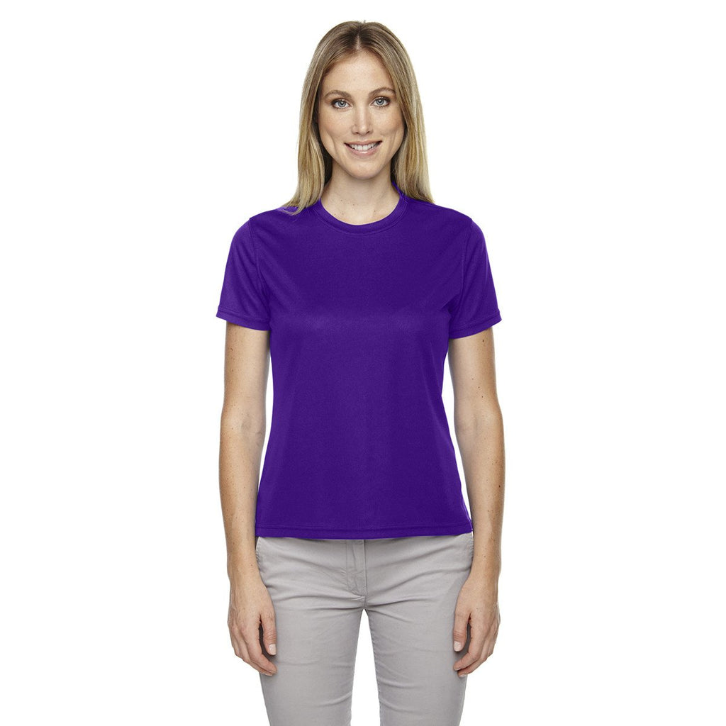 Core 365 Women's Campus Purple Pace Performance Pique Crewneck