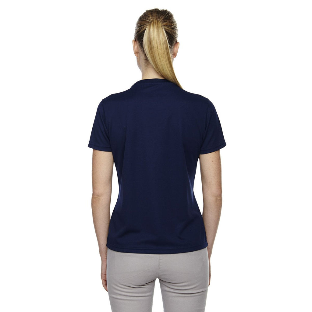 Core 365 Women's Classic Navy Pace Performance Pique Crewneck