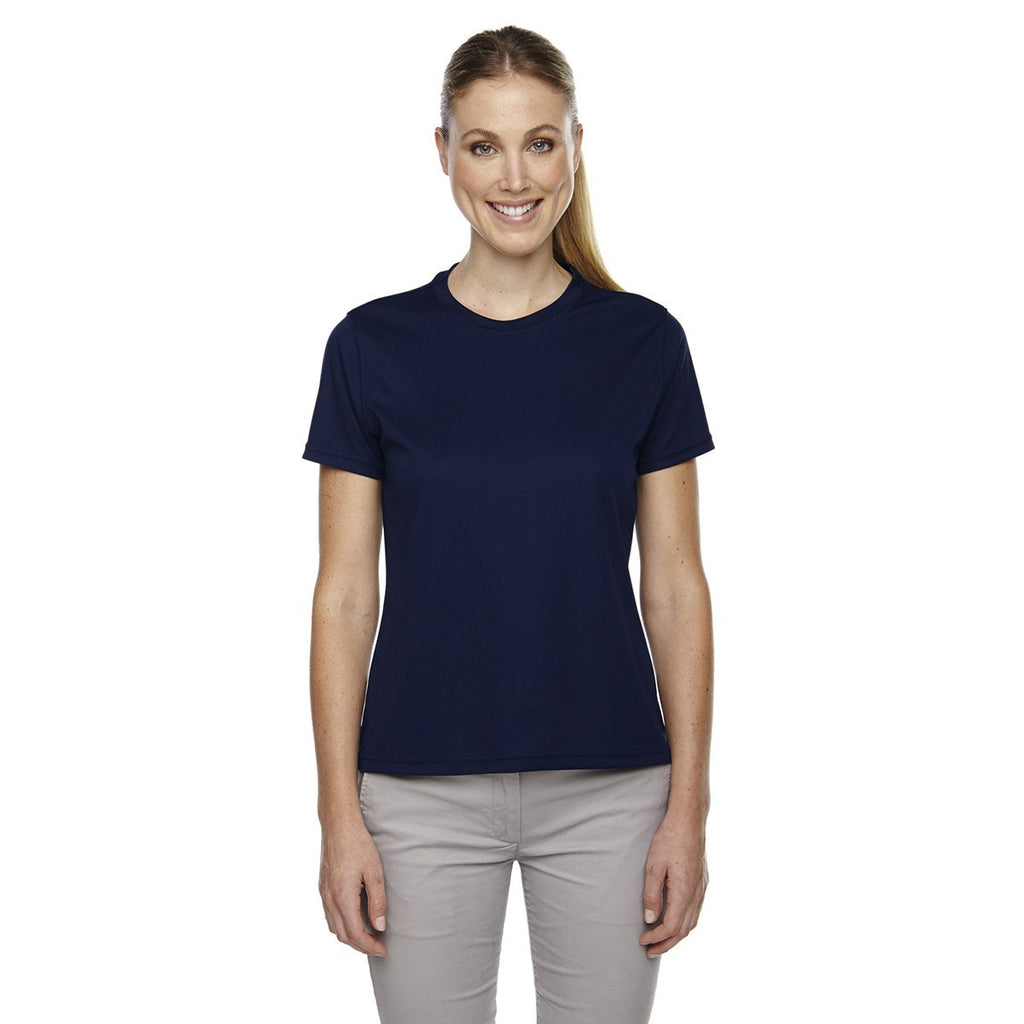 Core 365 Women's Classic Navy Pace Performance Pique Crewneck