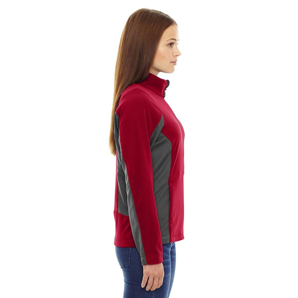 North End Women's Classic Red Generate Textured Fleece Jacket