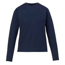 Core 365 Women's Classic Navy Agility Performance Long-Sleeve Pique Crewneck