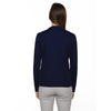 Core 365 Women's Classic Navy Agility Performance Long-Sleeve Pique Crewneck