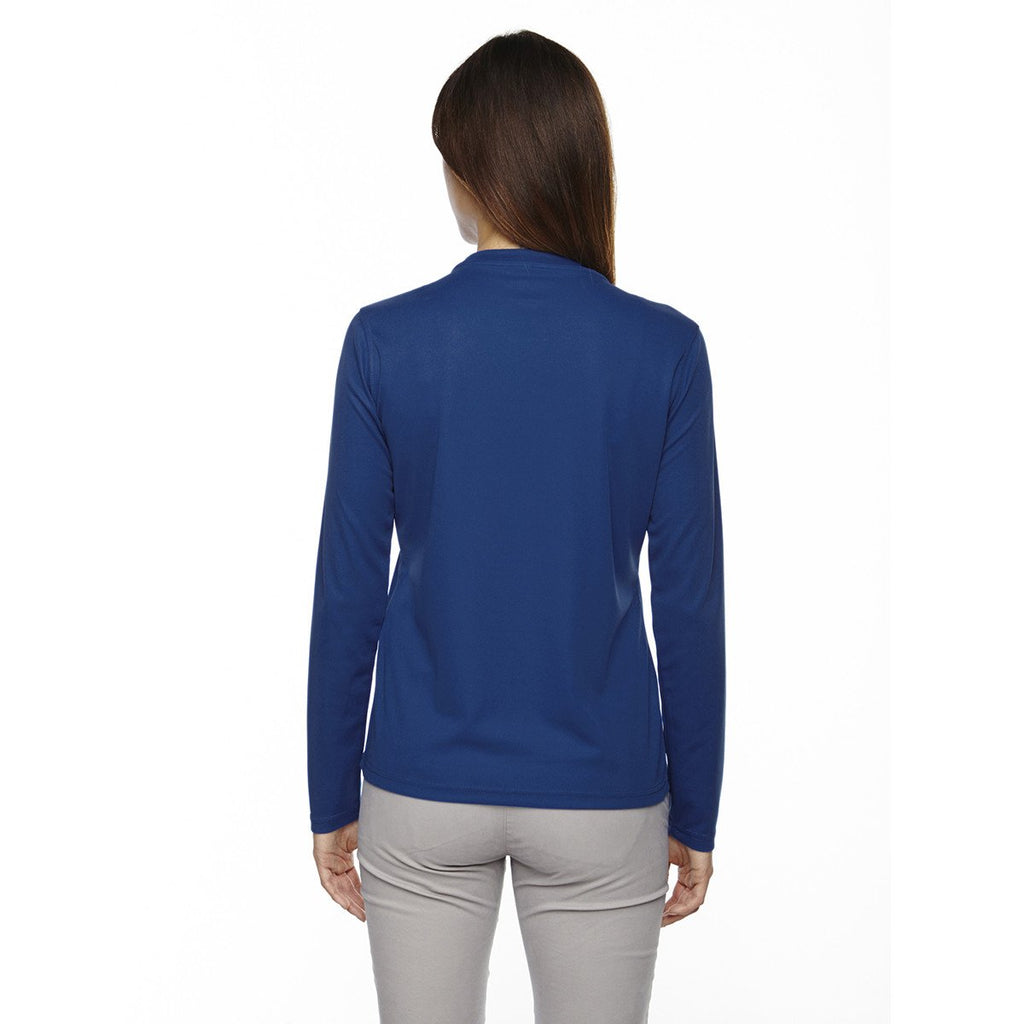Core 365 Women's True Royal Agility Performance Long-Sleeve Pique Crewneck