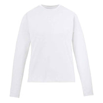 Core 365 Women's White Agility Performance Long-Sleeve Pique Crewneck