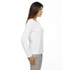 Core 365 Women's White Agility Performance Long-Sleeve Pique Crewneck