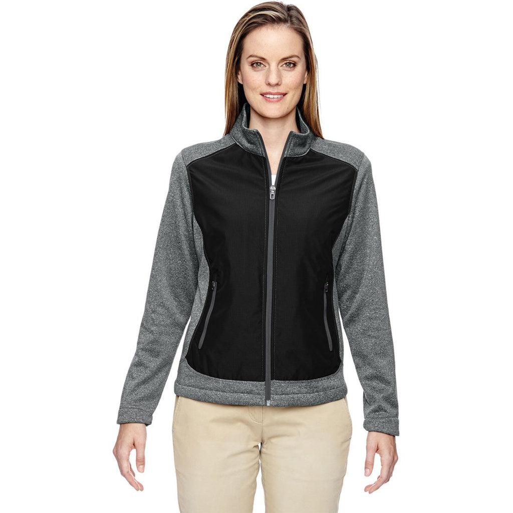 North End Women's Black Victory Hybrid Performance Fleece Jacket