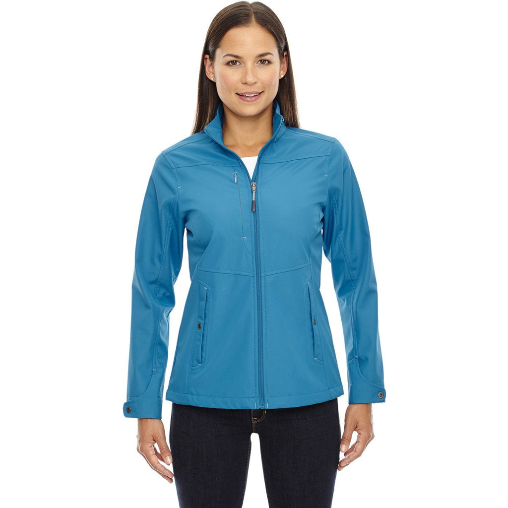 North End Women's Blue Ash Forecast Three-Layer Light Bonded Travel Jacket