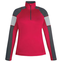 North End Women's Classic Red Quick Performance Interlock Half-Zip Top