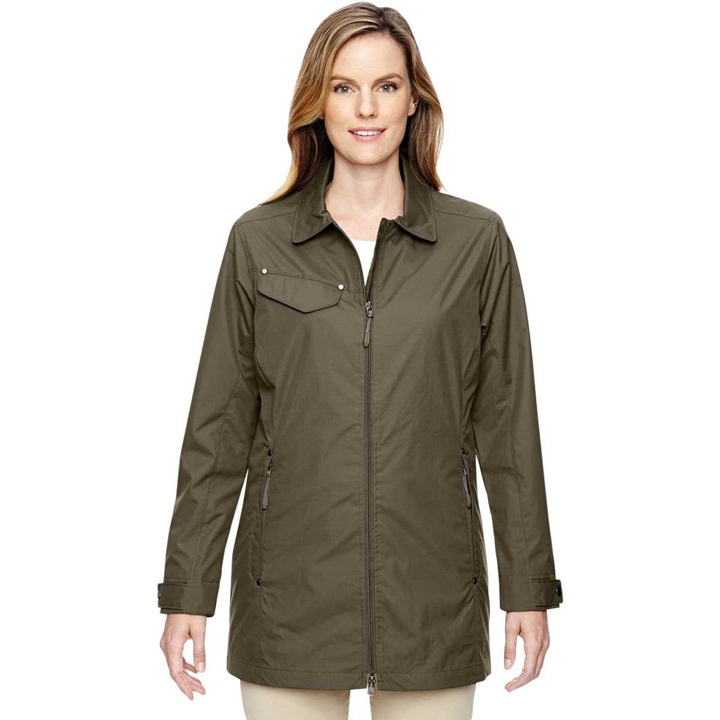 North End Women's Dark Oakmoss Excursion Jacket with Fold Down Collar