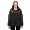 North End Women's Black/Dark Graphite Heather Insulated Jacket with Melange Print