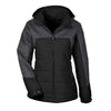 North End Women's Black/Dark Graphite Heather Insulated Jacket with Melange Print