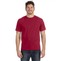 Anvil Men's Independence Red Midweight Pocket T-Shirt