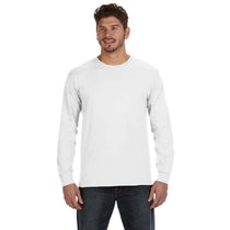 Anvil Men's White Midweight Long-Sleeve T-Shirt