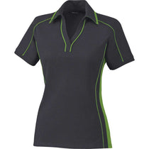 North End Women's Black Silk/ Acid Green Sonic Performance Polo