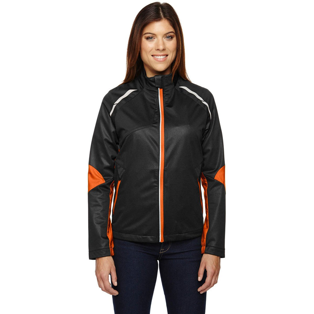 North End Women's Black/Mandarin Orange Dynamo Performance Hybrid Jacket