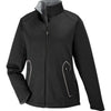North End Women's Black Splice Soft Shell Jacket with Laser Welding