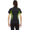 North End Women's Black/Acid Green Serac Performance Zippered Polo
