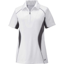 North End Women's White Serac Performance Zippered Polo