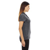 North End Women's Black Silk Stretch Embossed Print Polo