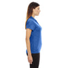 North End Women's Nautical Blue Silk Stretch Embossed Print Polo