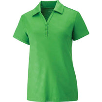 North End Women's Valley Green Silk Stretch Embossed Print Polo