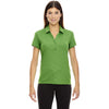 North End Women's Valley Green Silk Stretch Embossed Print Polo