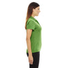 North End Women's Valley Green Silk Stretch Embossed Print Polo