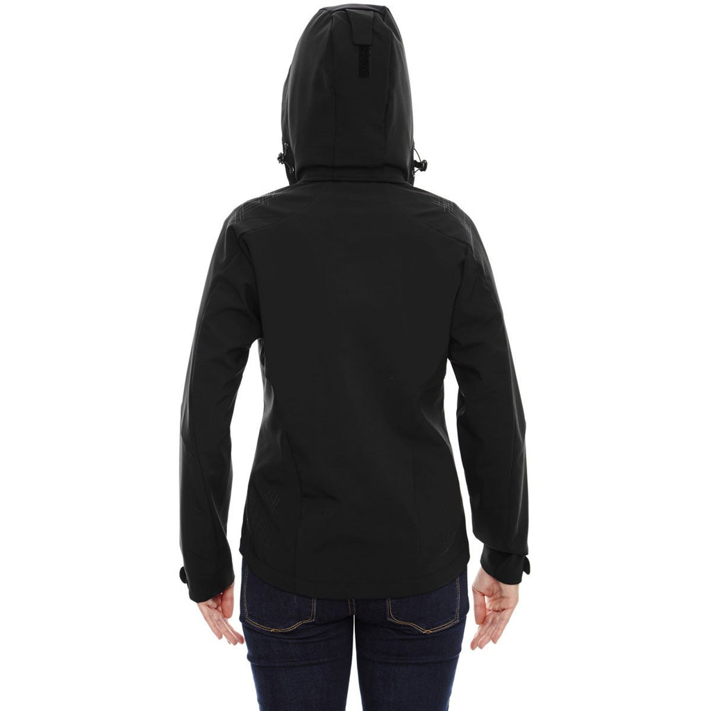 North End Women's Black Axis Jacket with Print Graphic Accents