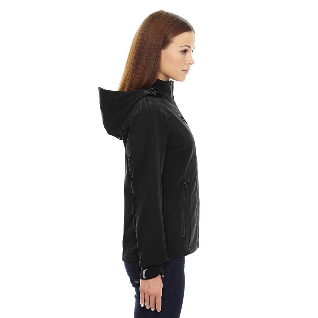 North End Women's Black Axis Jacket with Print Graphic Accents