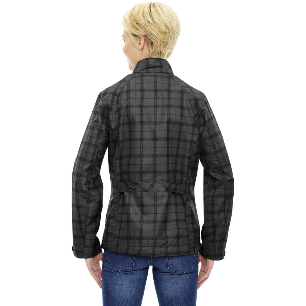 North End Women's Black Locale Lightweight City Plaid Jacket