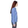 North End Women's Ink Blue Precise Two-Ply 80'S Dobby Taped Shirt