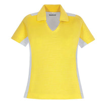 North End Women's Banana Yellow Performance Embossed Print Polo