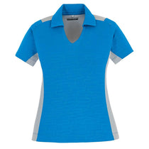 North End Women's Olympic Blue Performance Embossed Print Polo