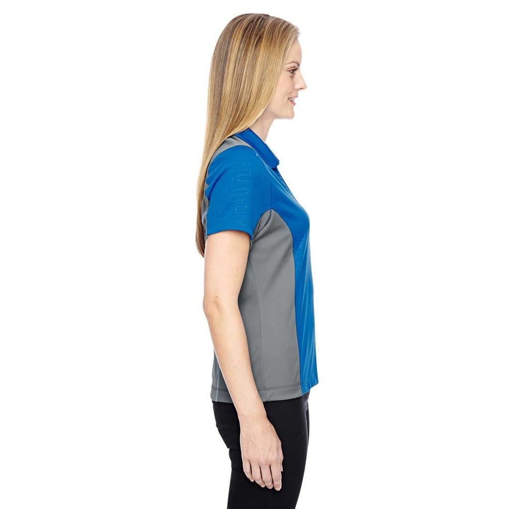 North End Women's Olympic Blue Performance Embossed Print Polo
