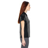 North End Women's Black Merge Blend Melange Polo