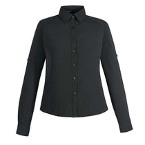 North End Women's Black Performance Shirt with Roll-Up Sleeves