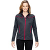 North End Women's Carbon/Olympic Red Two-Tone Brush Back Jacket