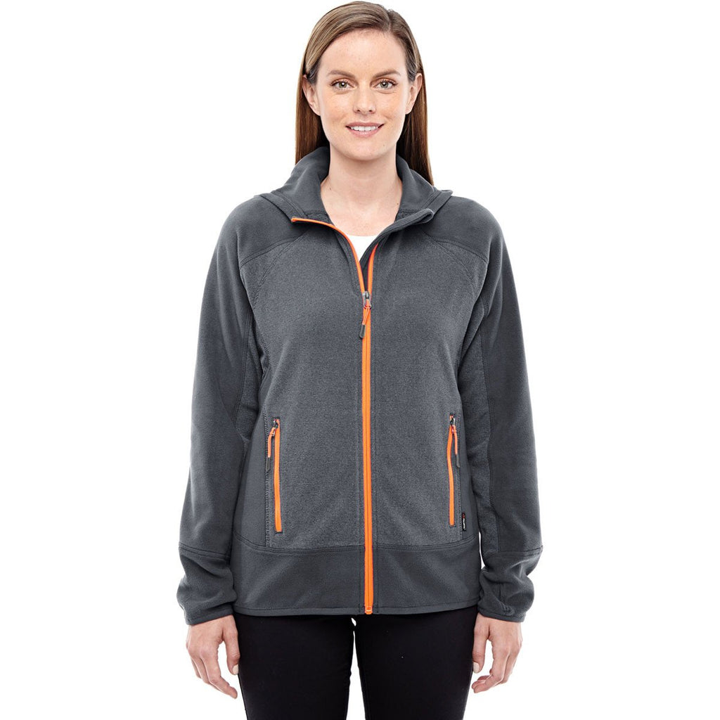 North End Women's Carbon/Orange Soda Polartec Active Jacket