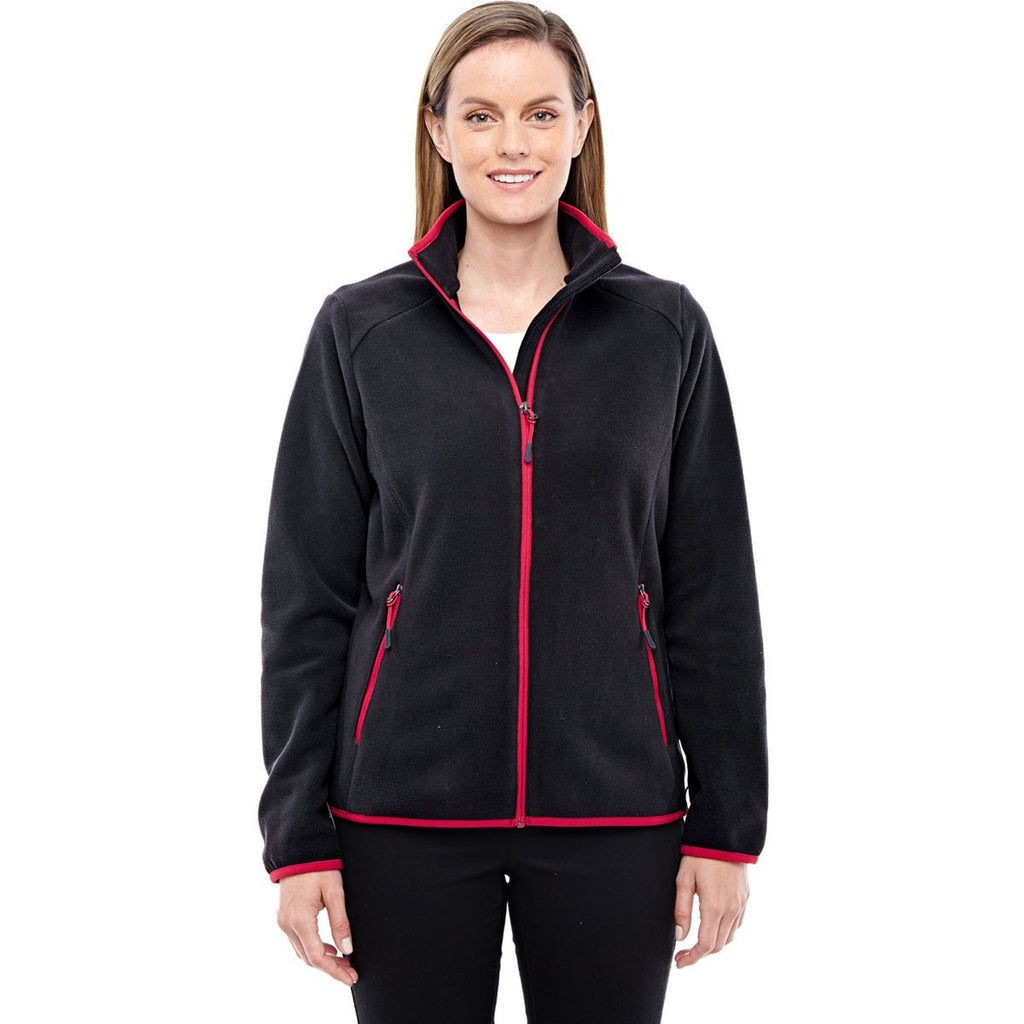 North End Women's Black/Olympic Red Fleece Jacket