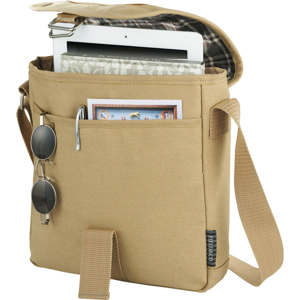 Field & Co. Light Brown Cambridge 10" Tablet Messenger Bag