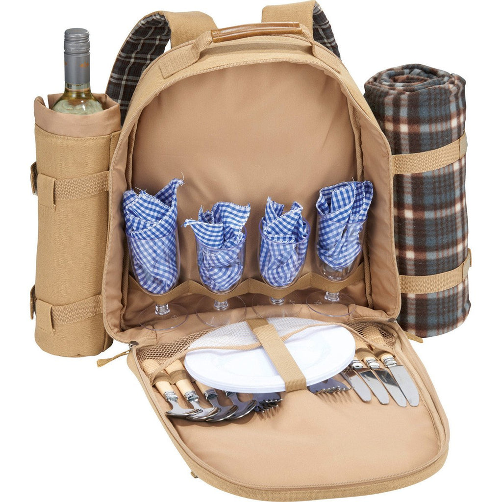 Field & Co. Light Brown Cambridge Picnic Backpack Set