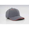 Pacific Headwear Graphite/Red Universal M2 Performance Contrast Cap