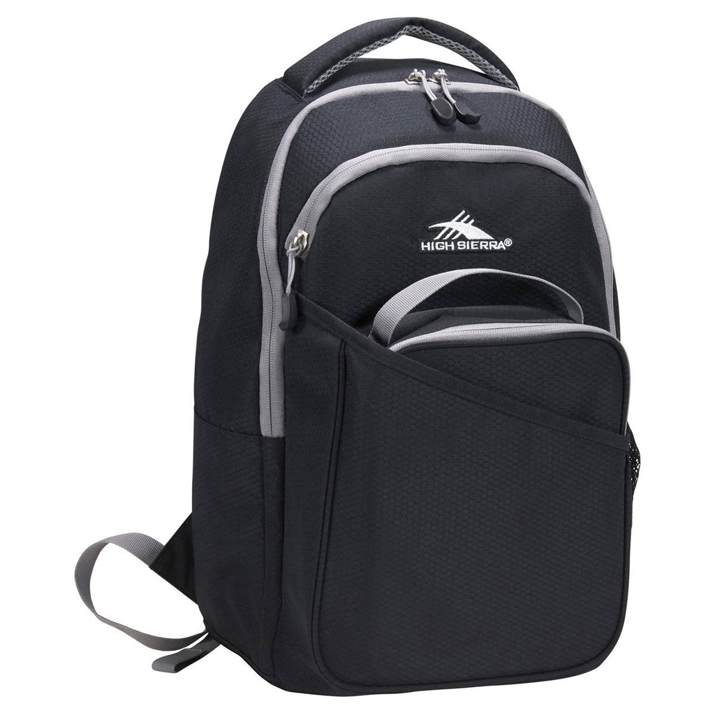 High Sierra Black 15" Computer Backpack w/ Lunch Cooler