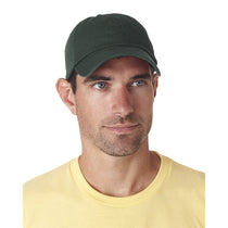 UltraClub Men's Forest Green Classic Cut Chino Cotton Twill Unconstructed Cap