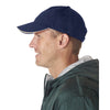UltraClub Men's Navy/Stone Classic Cut Chino Cotton Twill Unstructured Sandwich Cap