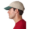 UltraClub Men's Khaki/Forest Classic Cut Chino Cotton Twill Unstructured Two-Tone Cap