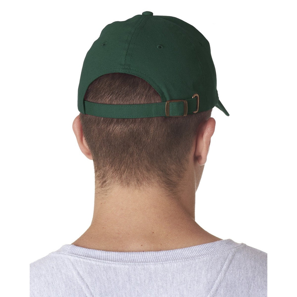 UltraClub Men's Forest Green Classic Cut Brushed Cotton Twill Structured Cap