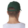 UltraClub Men's Forest Green Classic Cut Brushed Cotton Twill Structured Cap