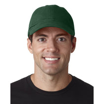 UltraClub Men's Forest Green Classic Cut Brushed Cotton Twill Unstructured Cap