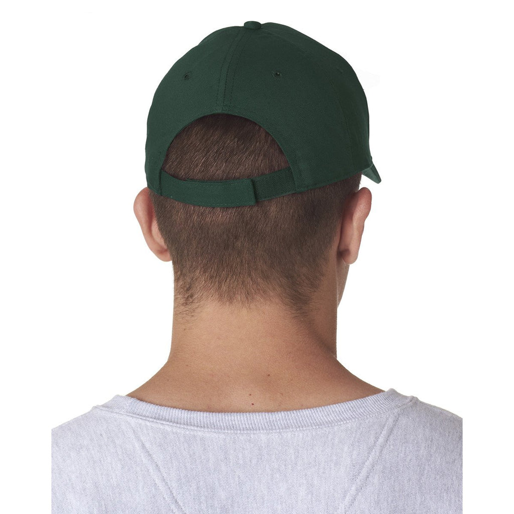 UltraClub Men's Forest Green Classic Cut Cotton Twill 5-Panel Cap